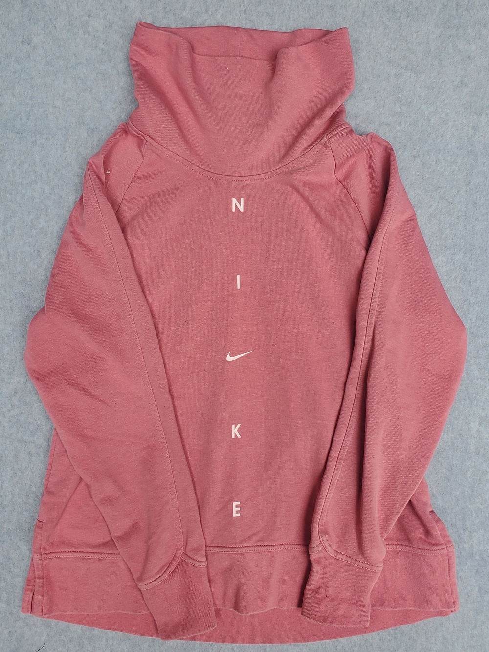 Nike Pink Pullover Hoodie with Vertical Logo